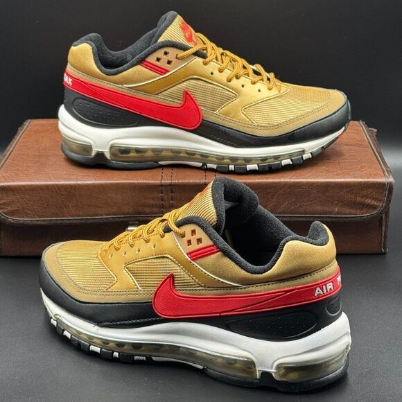 Nike Air Max 97/BW 'Metallic Gold Red' - Picture 1 of 8